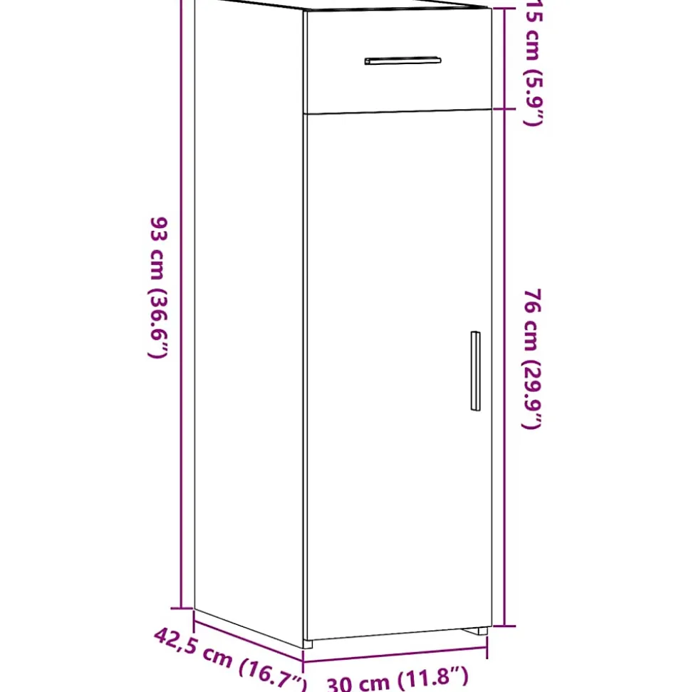 Buffet blanc 30x42,5x93 cm bois d'ingénierie vidaXL
