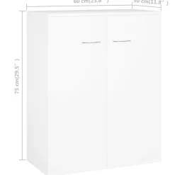 Buffet blanc 60x30x75 cm bois d'ingénierie vidaXL