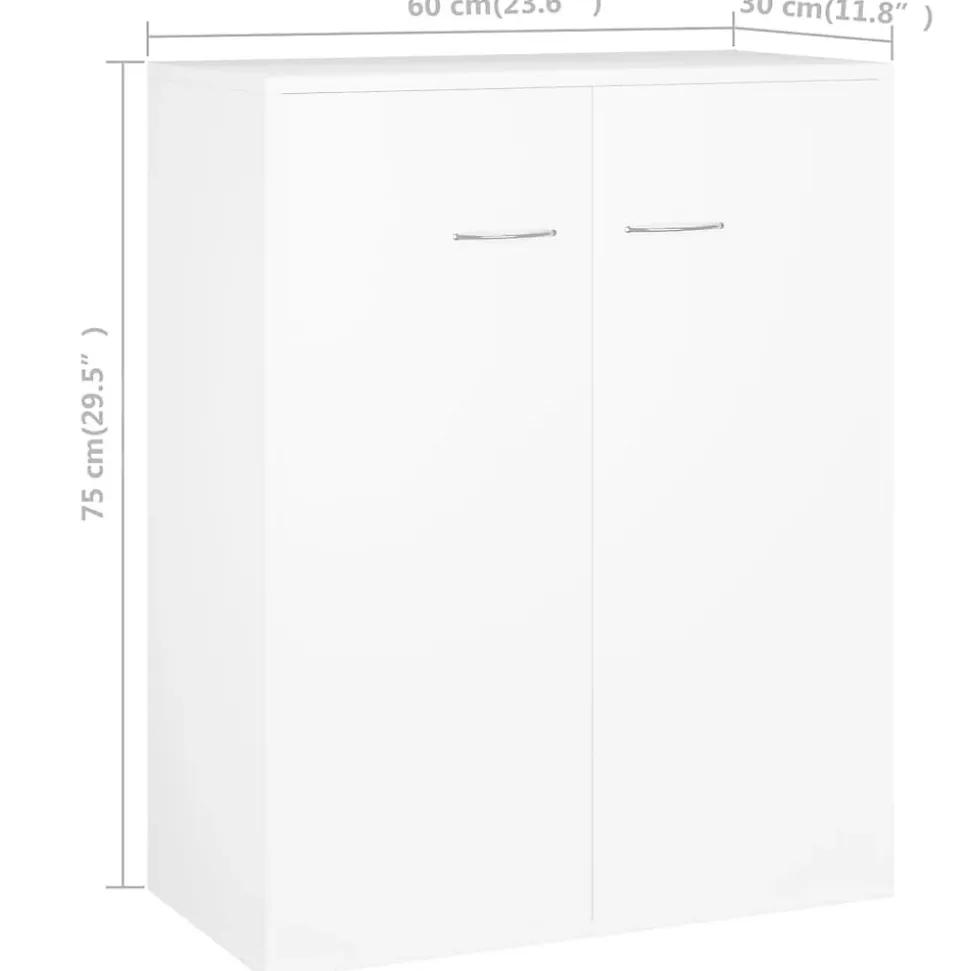 Buffet blanc 60x30x75 cm bois d'ingénierie vidaXL