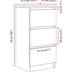 Buffet blanc 37,5x35x76 cm bois d'ingénierie vidaXL