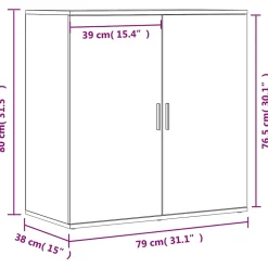 Buffet blanc 79x38x80 cm vidaXL