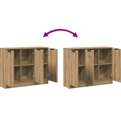 Buffet chêne artisanal 90,5x30x70 cm bois d'ingénierie vidaXL