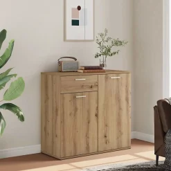 Buffet chêne artisanal 80x36x75 cm bois d'ingénierie vidaXL