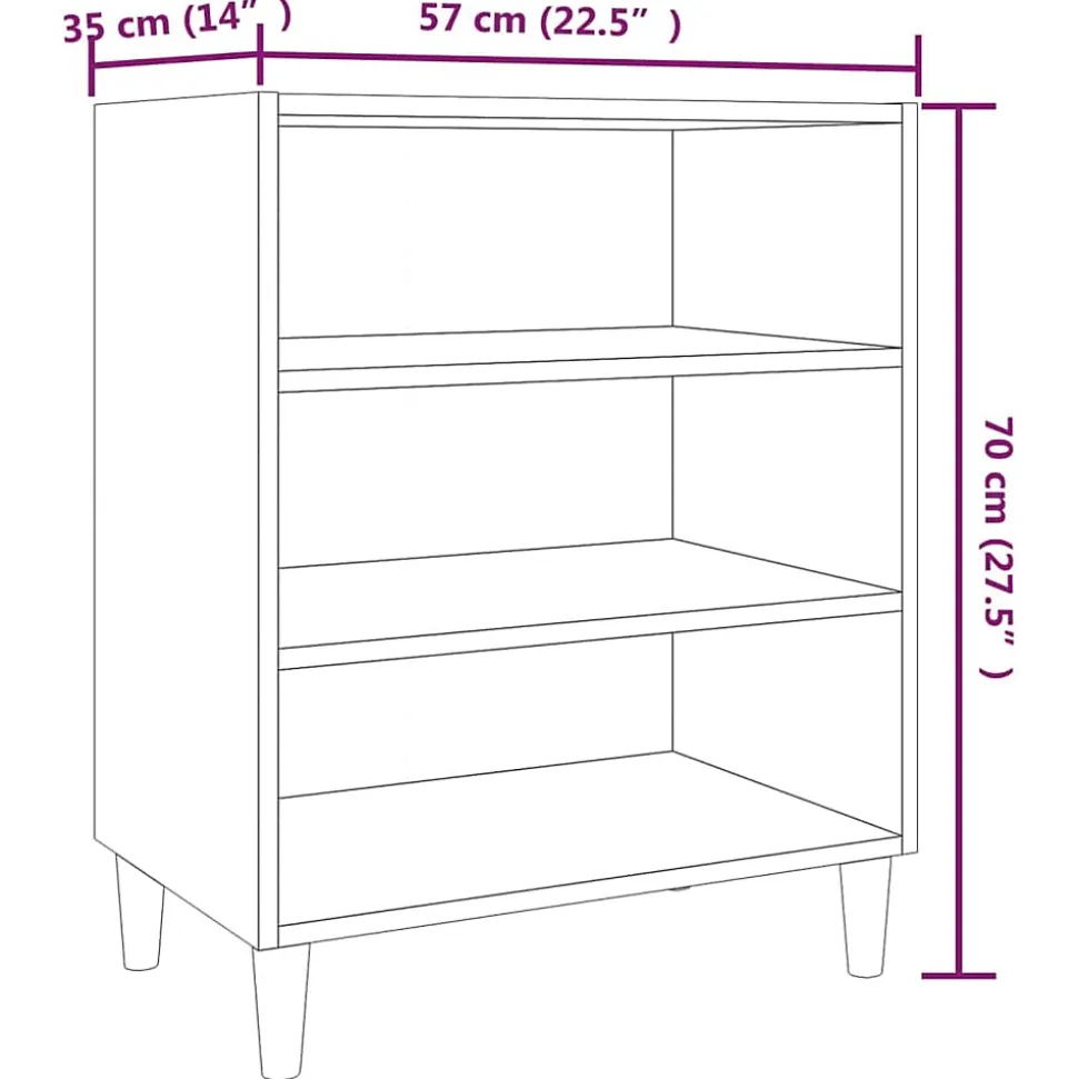 Buffet chêne fumé 57x35x70 cm bois d'ingénierie vidaXL