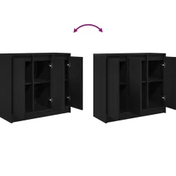 Buffet chêne noir 85x34x76 cm bois d'ingénierie vidaXL