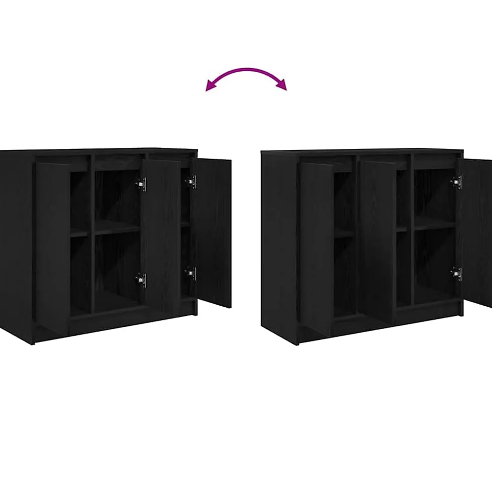 Buffet chêne noir 85x34x76 cm bois d'ingénierie vidaXL