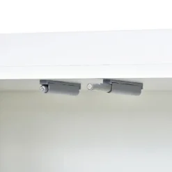Buffet Contemporain, Meuble De Rangement, 4 Portes Sans Poignées, Meuble De Cuisine, Blanc