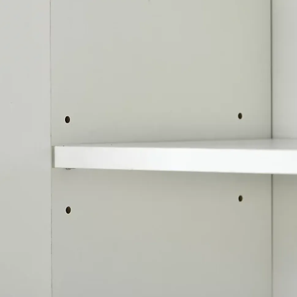 Buffet Contemporain, Meuble De Rangement, 4 Portes Sans Poignées, Meuble De Cuisine, Blanc