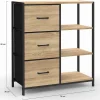 Buffet d'appoint 3 tiroirs et étagères 70 cm UTAH design industriel