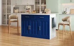 Buffet De Cuisine 120 Cm Avec Prises/usb - Étagères Réglables, Style Bar - Fonctionnel