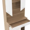 Buffet de cuisine 80 CM CINA 4 portes + tiroir façon hêtre et blanc