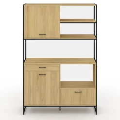 Buffet de cuisine 120 CM DETROIT meuble 3 portes + 1 tiroir design industriel