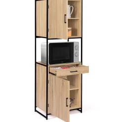 Buffet de cuisine 60 CM DETROIT meuble 2 portes design industriel + tiroir