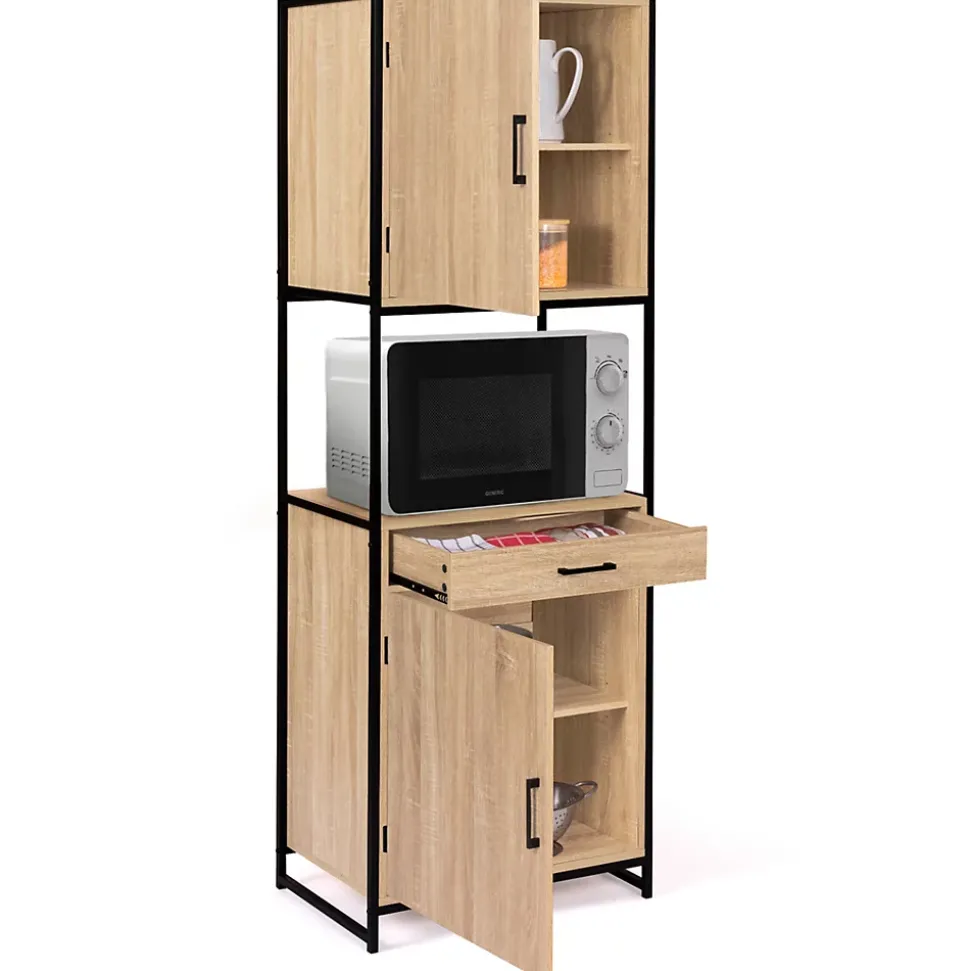 Buffet de cuisine 60 CM DETROIT meuble 2 portes design industriel + tiroir