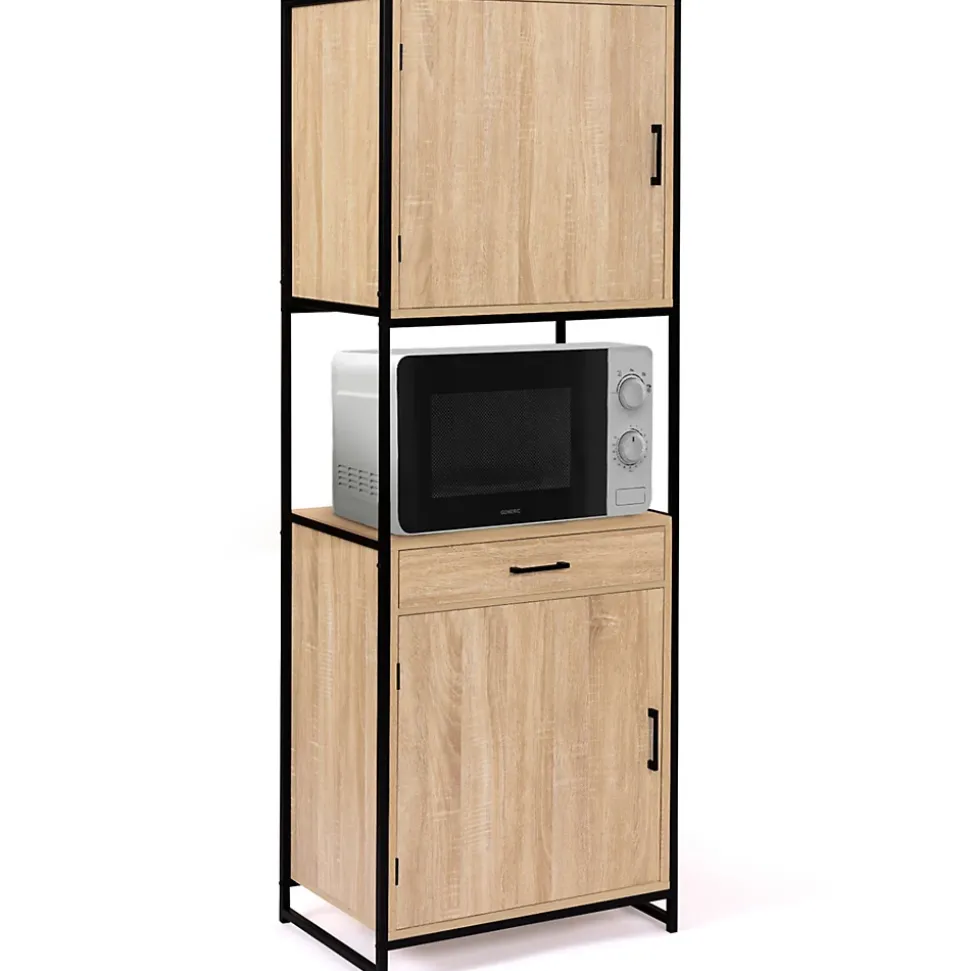 Buffet de cuisine 60 CM DETROIT meuble 2 portes design industriel + tiroir