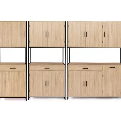 Buffet de cuisine 60 CM DETROIT meuble 2 portes design industriel + tiroir