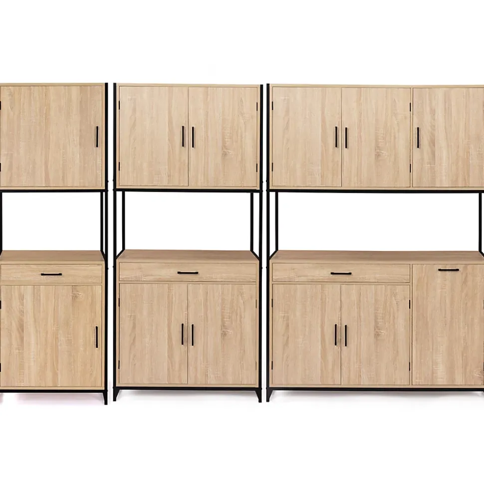 Buffet de cuisine 60 CM DETROIT meuble 2 portes design industriel + tiroir