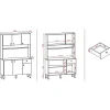 Buffet de Cuisine 6 Portes 1 Tiroir Chêne et Blanc 7 Niches L 111 H 185 P 39.3 cm - L 111 x l 39.3 x H 185 cm