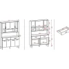 Buffet de Cuisine 8 Portes 2 Tiroirs Chêne et Gris L 121.4 H 173.5 P 36.3 cm - L 121.4 x l 36.3 x H 173.5 cm
