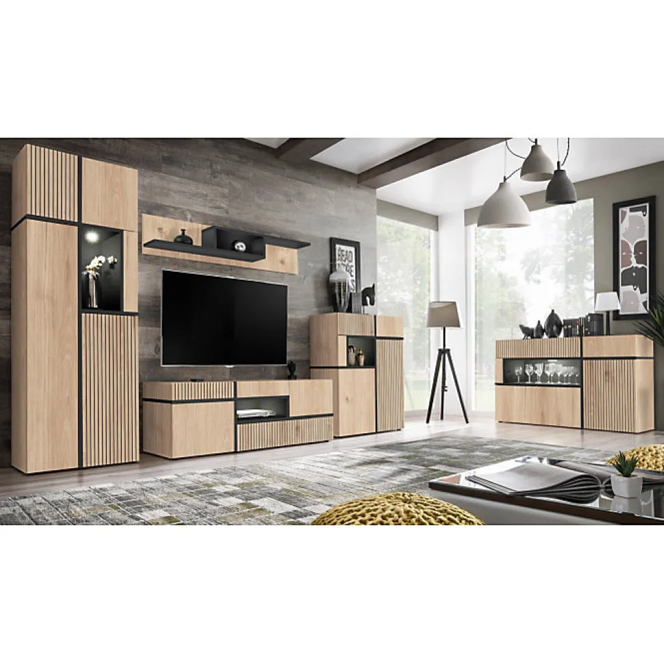 Buffet Design LED "Cross" 110cm Naturel