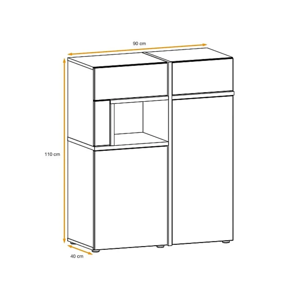 Buffet Design LED "Cross" 110cm Naturel