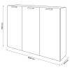 Buffet effet chêne 9 cases 3 portes blanches GoodHome Atomia H. 112,5 x L. 150 x P. 37 cm