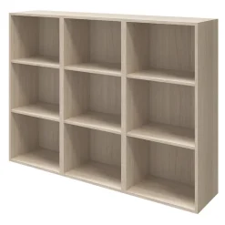 Buffet effet chêne 9 cases 3 portes blanches GoodHome Atomia H. 112,5 x L. 150 x P. 37 cm