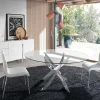 Buffet en bois blanc et acier chromé