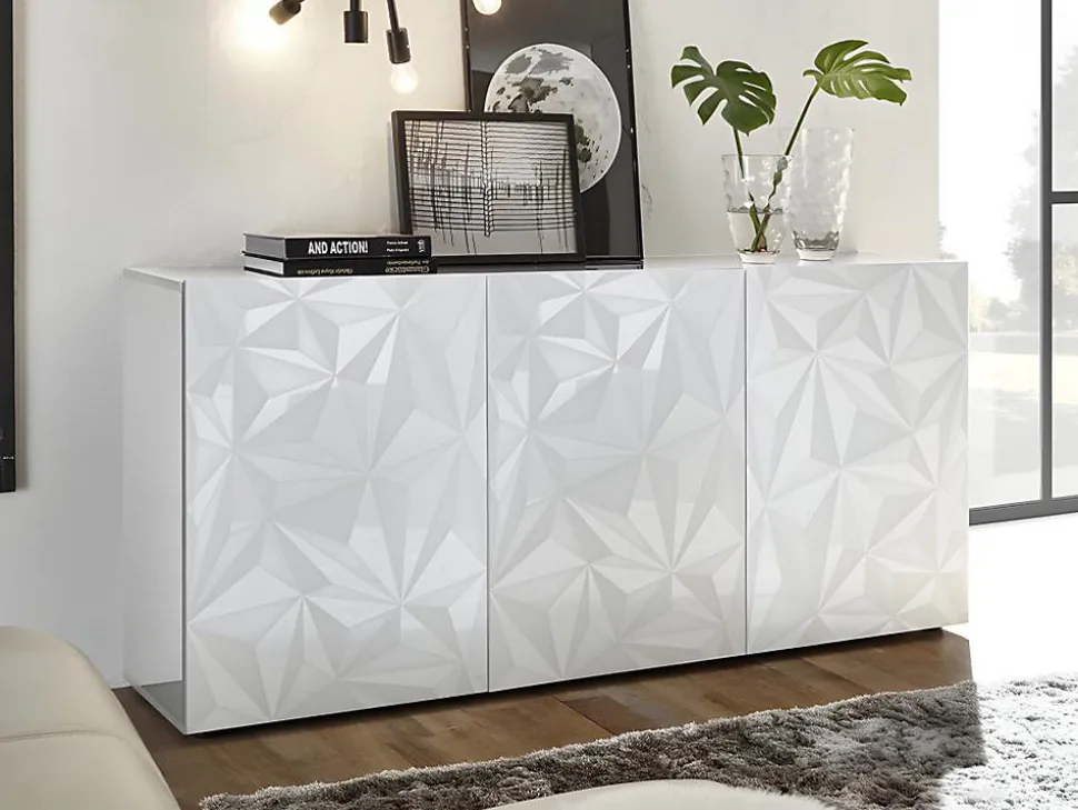 Buffet ERIS - 3 portes - Blanc laqué