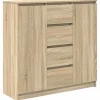 Buffet et tiroirs chêne sonoma 100,5x35x98,5 cm bois ingénierie vidaXL