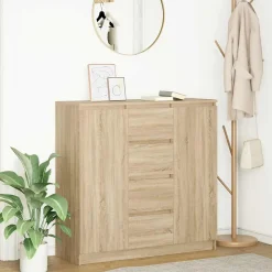 Buffet et tiroirs chêne sonoma 100,5x35x98,5 cm bois ingénierie vidaXL