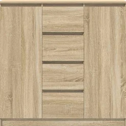 Buffet et tiroirs chêne sonoma 100,5x35x98,5 cm bois ingénierie vidaXL