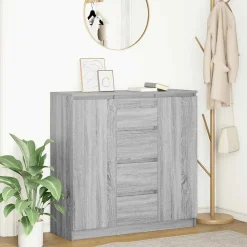 Buffet et tiroirs sonoma gris 100,5x35x98,5cm bois d'ingénierie vidaXL