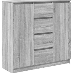 Buffet et tiroirs sonoma gris 100,5x35x98,5cm bois d'ingénierie vidaXL