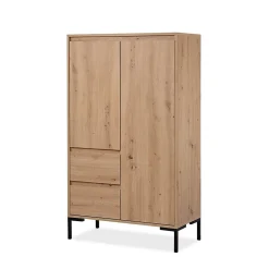 Buffet Haut 2 Portes 2 Tiroirs et 2 Étagères H139 cm - PLOCK