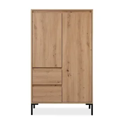 Buffet Haut 2 Portes 2 Tiroirs et 2 Étagères H139 cm - PLOCK