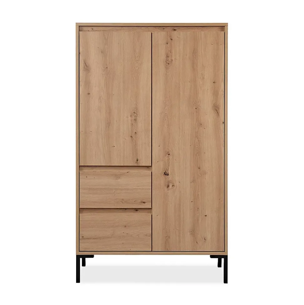 Buffet Haut 2 Portes 2 Tiroirs et 2 Étagères H139 cm - PLOCK