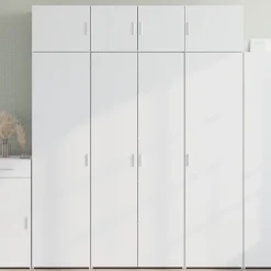Buffet haut blanc 80x42,5x185 cm bois d'ingénierie vidaXL