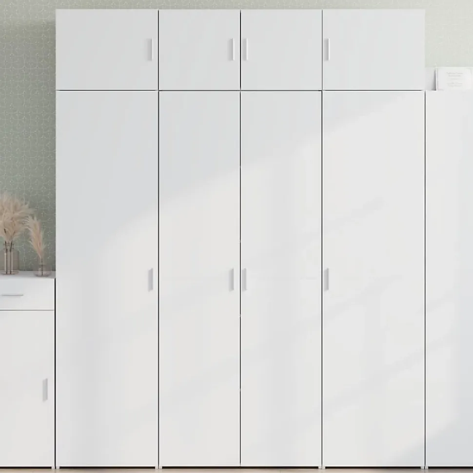 Buffet haut blanc 80x42,5x185 cm bois d'ingénierie vidaXL