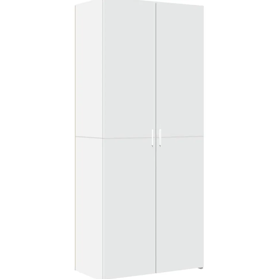 Buffet haut blanc 80x42,5x185 cm bois d'ingénierie vidaXL