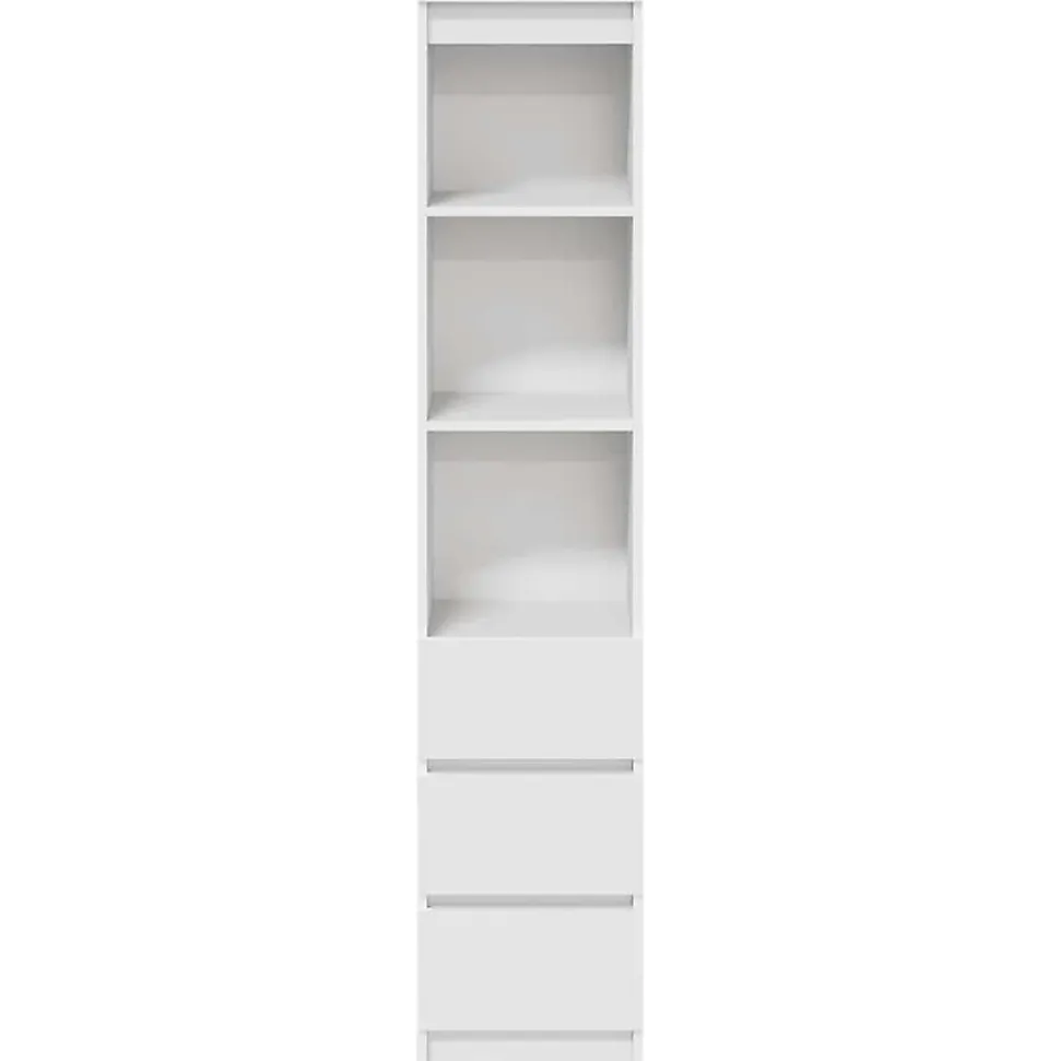Buffet haut blanc 37,5x35x180 cm bois d'ingénierie vidaXL