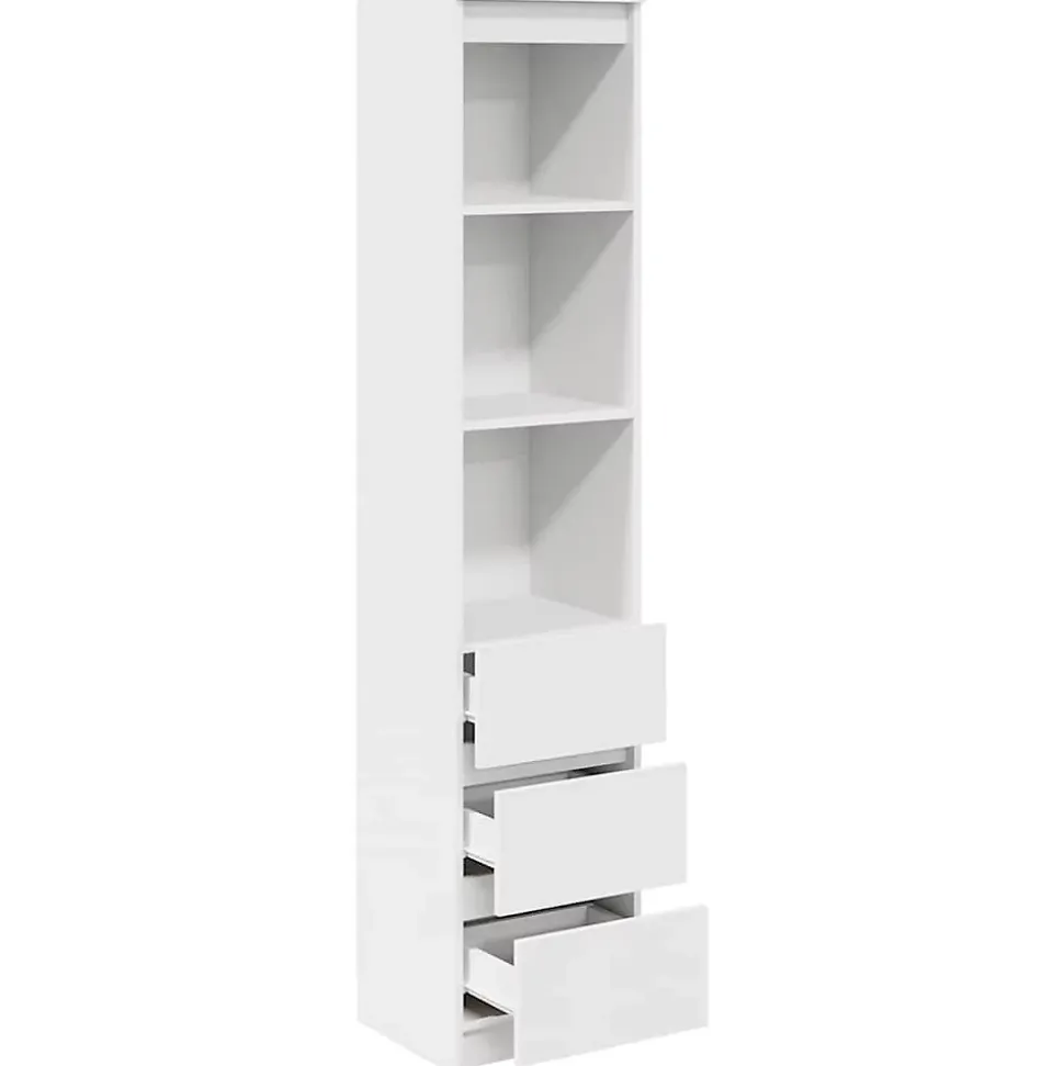 Buffet haut blanc 37,5x35x180 cm bois d'ingénierie vidaXL