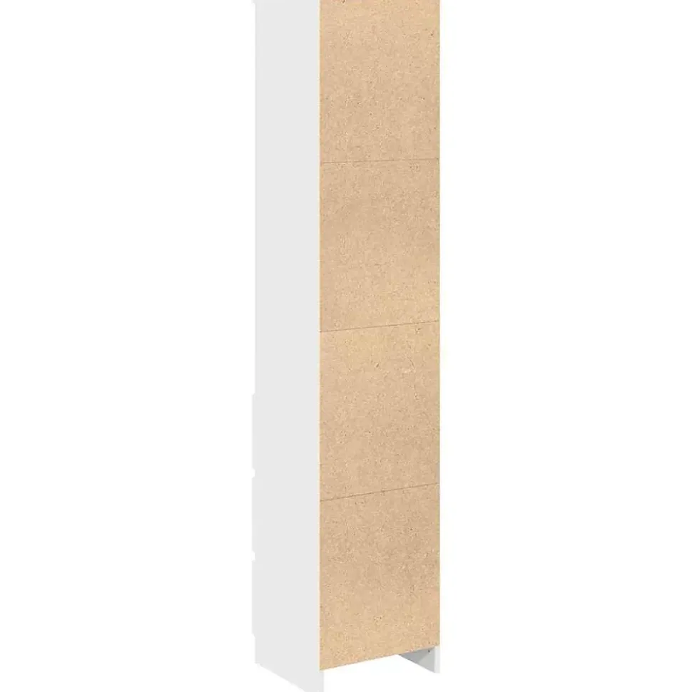 Buffet haut blanc 37,5x35x180 cm bois d'ingénierie vidaXL