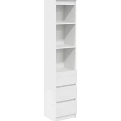 Buffet haut blanc 37,5x35x180 cm bois d'ingénierie vidaXL