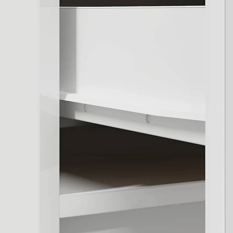 Buffet haut blanc 37,5x35x180 cm bois d'ingénierie vidaXL