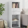 Buffet haut blanc 45x42,5x124 cm bois d'ingénierie vidaXL
