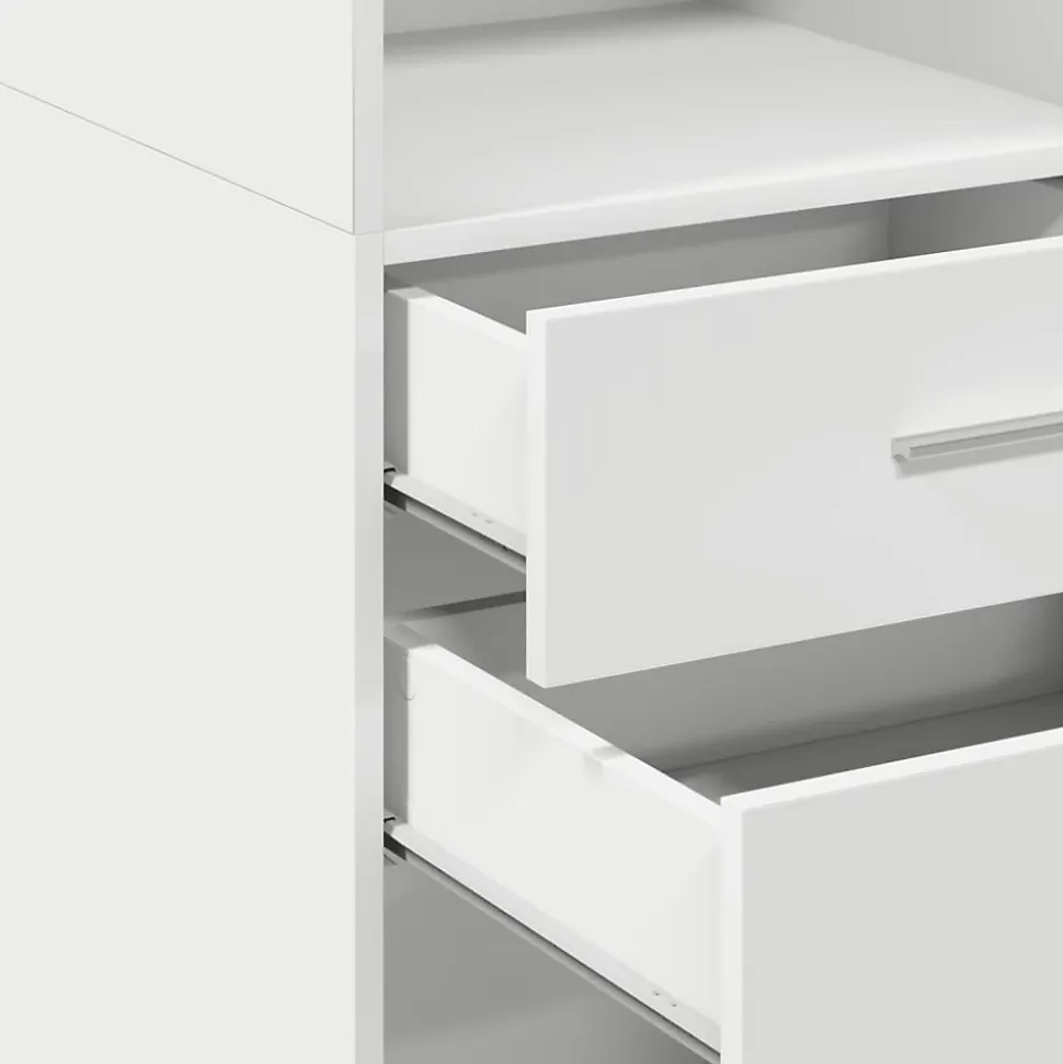 Buffet haut blanc 45x42,5x124 cm bois d'ingénierie vidaXL