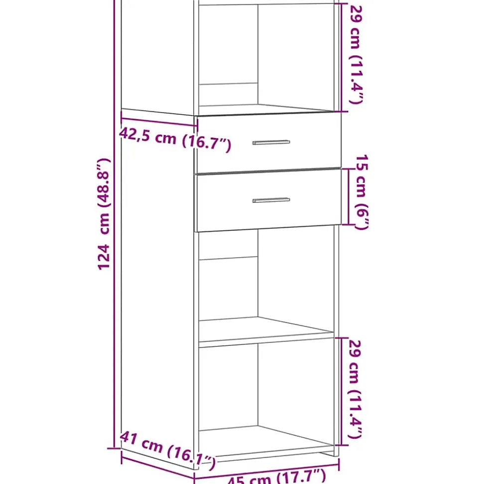 Buffet haut blanc 45x42,5x124 cm bois d'ingénierie vidaXL