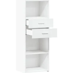 Buffet haut blanc 45x42,5x124 cm bois d'ingénierie vidaXL