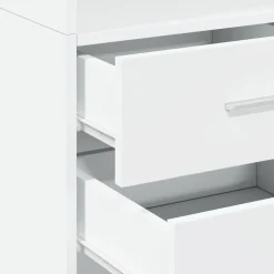 Buffet haut blanc 40x42,5x185 cm bois d'ingénierie vidaXL